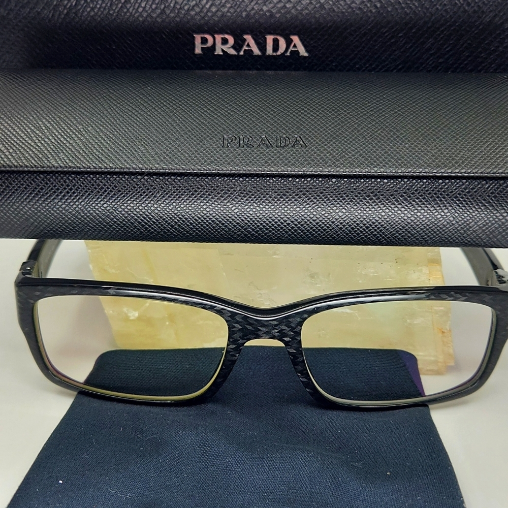 PRADA Tortoise Shell Eyeglasses with Box, Case, and Cleaning Cloth